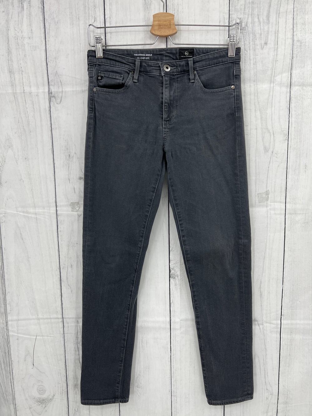 AG Adriano Goldschmied (26x28)R Stevie Slim Straight Ankle Gray Stonewash Jeans